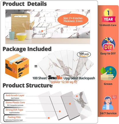 100 Pieces Peel and Stick Backsplash - Image 4