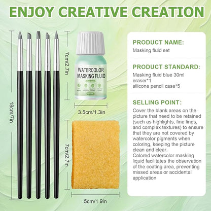 WANJAO Masking Fluid for Watercolor Painting, Liquid Masking Tape - Image 7