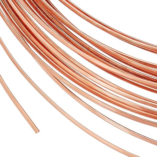 BENECREAT 19.6 Feet 22 Gauge Half Round Copper Wire, 1.6mm Wide Bare Copper by BENECREAT