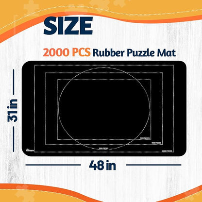 Jigsaw Puzzle Mat Roll Up, Portable Saver Pad 48” x 31” Up to 2000 Pieces - Image 5