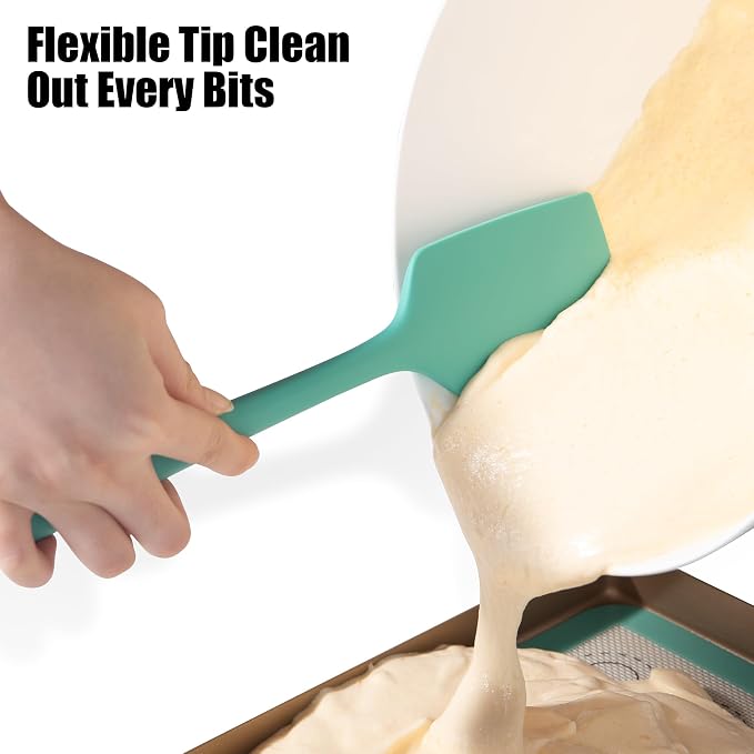 4-Piece Silicone Spatula Scrapers: Doosu 600°F Heat Resistant Food Grade - Image 6