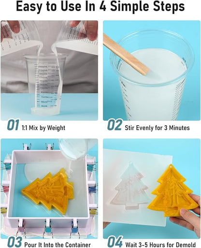 Nicpro 90oz Silicone Mold Making Kit, 15A Platinum Liquid Silicone Rubber - Image 3