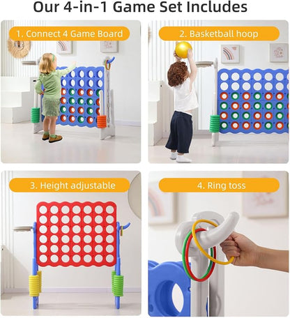 UNICOO® Height Adjustable Jumbo 4-to-Score Game, 4 in A Row Game - Image 5