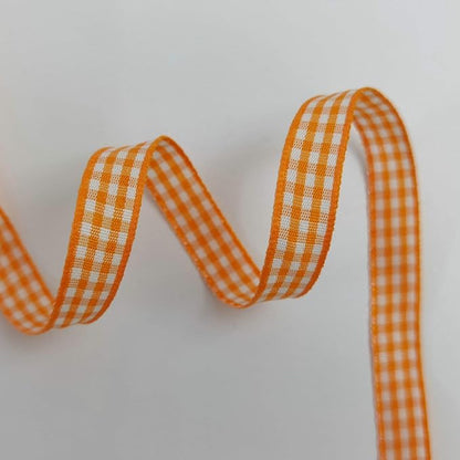 Orange Gingham Plaid Checked Ribbon 25 Yard Each Roll 100% Polyester - Image 7