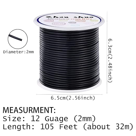 12 Gauge Aluminum Wire 35 Yards Anodized Metal Wire - Image 3