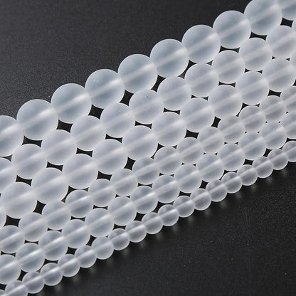 45pcs 8mm Frost White Crystal Glass Beads - Image 2