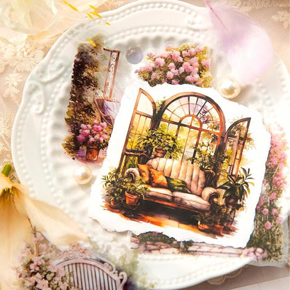 60Pcs PET Scrapbook Stickers, Vintage Aesthetic Designs - Image 5