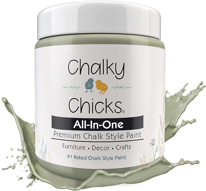 Chalky Chicks 8 Fl Oz Matte Mountain Green Chalk Paint by ChalkyChicksFurniturePaint