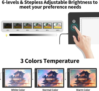 Rechargeable A2 Light Box, 3-Color Light LED Light Pad - Image 4