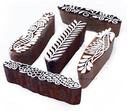HASHCART® Pottery Printing Blocks Stylish Border Pattern Wooden Stamps by Hashcart
