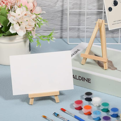 40 Pack 5 Inch Mini Wood Easel Stand Mini Wood Display Easel Wooden Tripod - Image 5