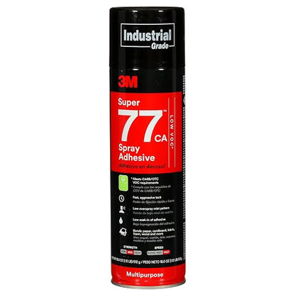 3M Super 77 Multipurpose Permanent Spray Adhesive Glue, Low VOC, Net Wt 18 oz by 3MIndustrial