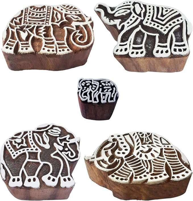 Royal Kraft Elephant Wooden Printing Stamps by RoyalKraft