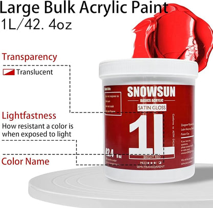 SNOWSUN Red Acrylic Paints, Large Bulk Heavy Body Acrylic Paint - Image 3