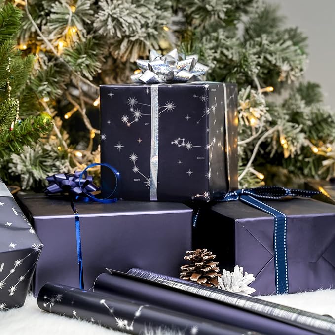 WRAPAHOLIC 30 Inch Navy Blue Wrapping Paper - Image 2