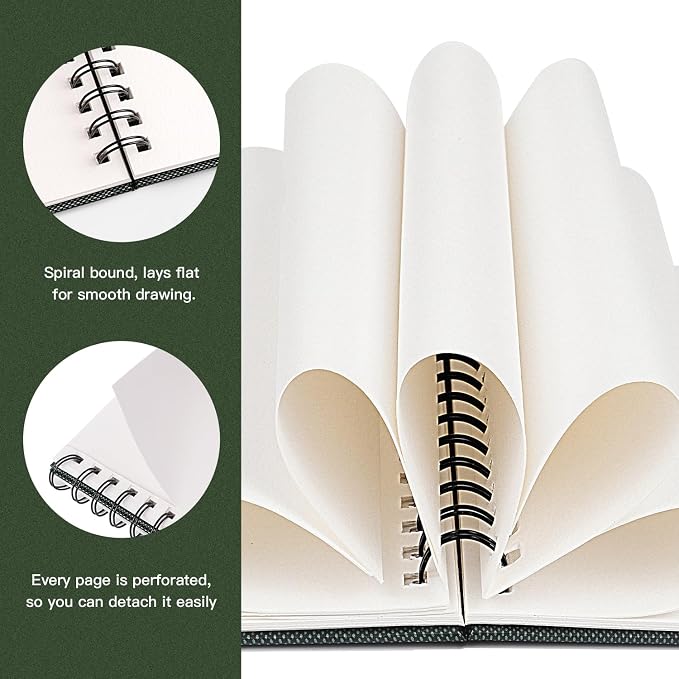 Watercolor Paper Pad, Fuumuui 5.5 * 8.5 inch 100% Cotton Paper, Spiral Bound - Image 4