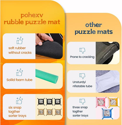 Jigsaw Puzzle Mat Roll Up, Portable Saver Pad 43” x 26” Up to 1500 Pieces - Image 2