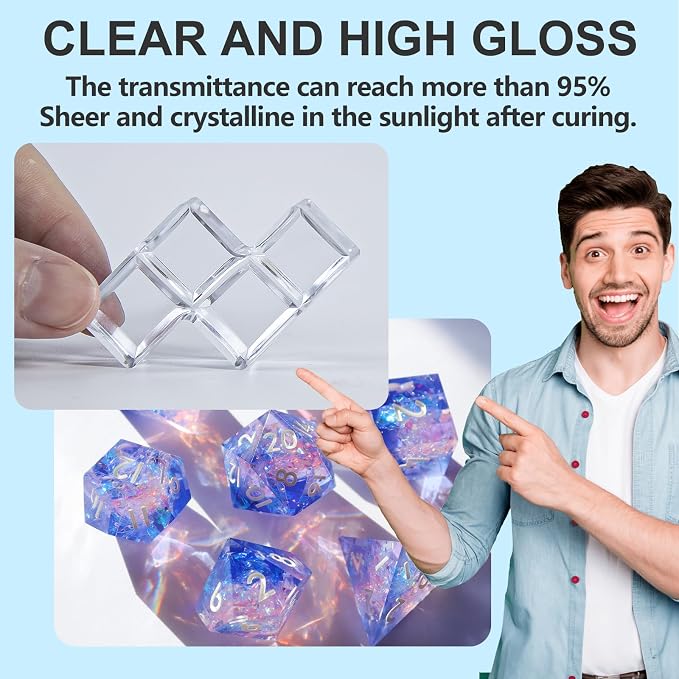 JDiction UV Resin, 300g High Gloss UV Resin Clear Solar Cure Sunlight Activated - Image 2