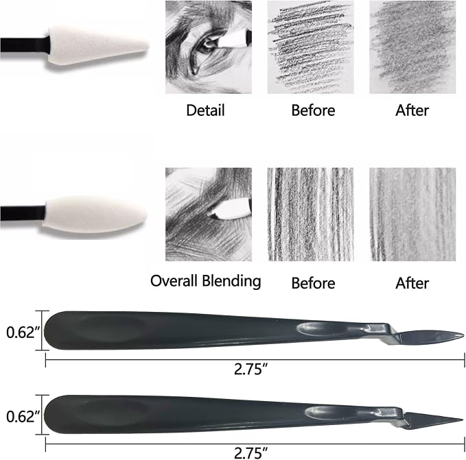 43 PCS Blending Stumps and Tortillions Paper Art Blenders Sketch Drawing Tools - Image 4