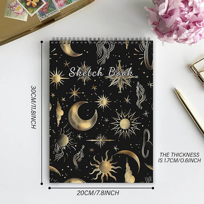 Deokke Sketchbook Top Spiral Bound Sketch Pad, 9 x 12 inch, 100GSM Thick Paper - Image 3