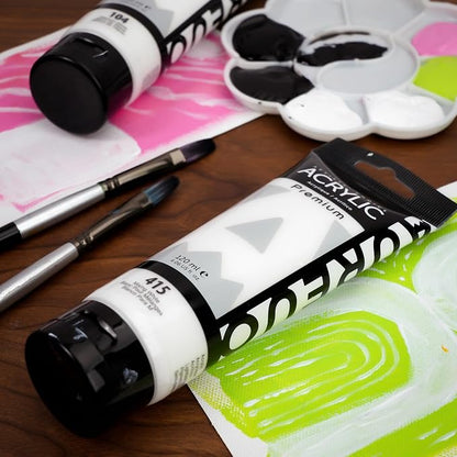 AUREUO White Acrylic Paint Set, 4 Fl Oz / 120ml 2 Tubes Set, Rich Pigment Art - Image 3