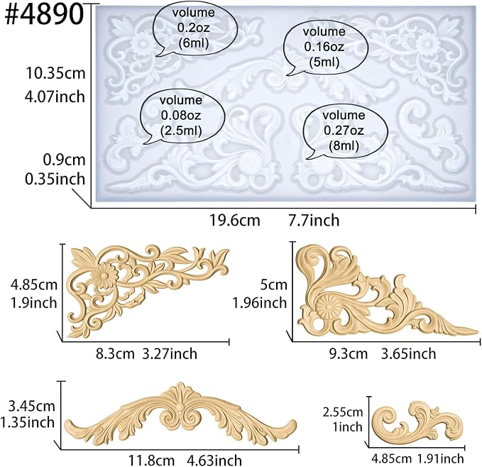 Art Molds for Polyclay Air Dry Clay Plaster Epoxy Resin Fondant Cake Decor - Image 2