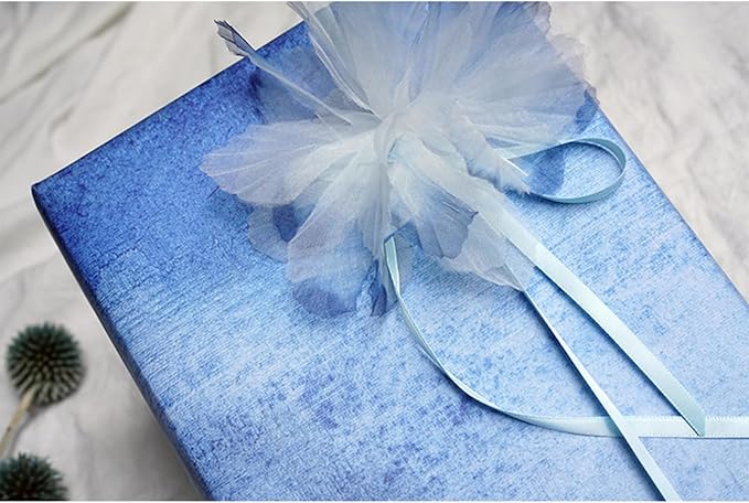 1/4" x 100 Yards Sky Blue Polyester Satin Ribbon Single Faced Bulk Fabric - Image 2
