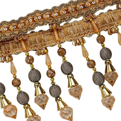 3yards Beading Fringe Trimming Long Beads Tassel Curtain Trim Ribbon Trim - Image 2