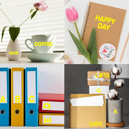 Starboling Letter Stickers, 1/2 inch Yellow Alphabet Stickers, Self-Adhesive - Image 6