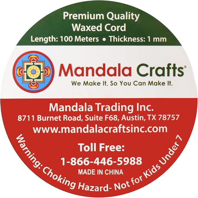 Mandala Crafts 1mm 109 Yards Kelly Green Cotton Waxed Cord - Image 3