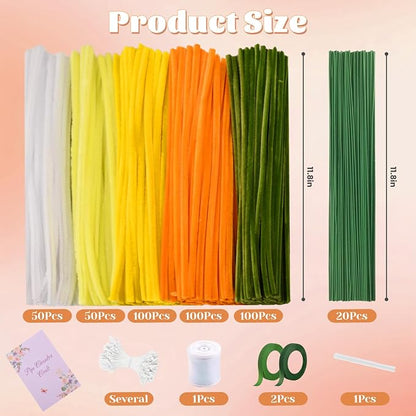 400 Pcs Pipe Cleaners Craft Set, 5 Assorted Pipe Cleaners Bulk, Chenille Stems - Image 2