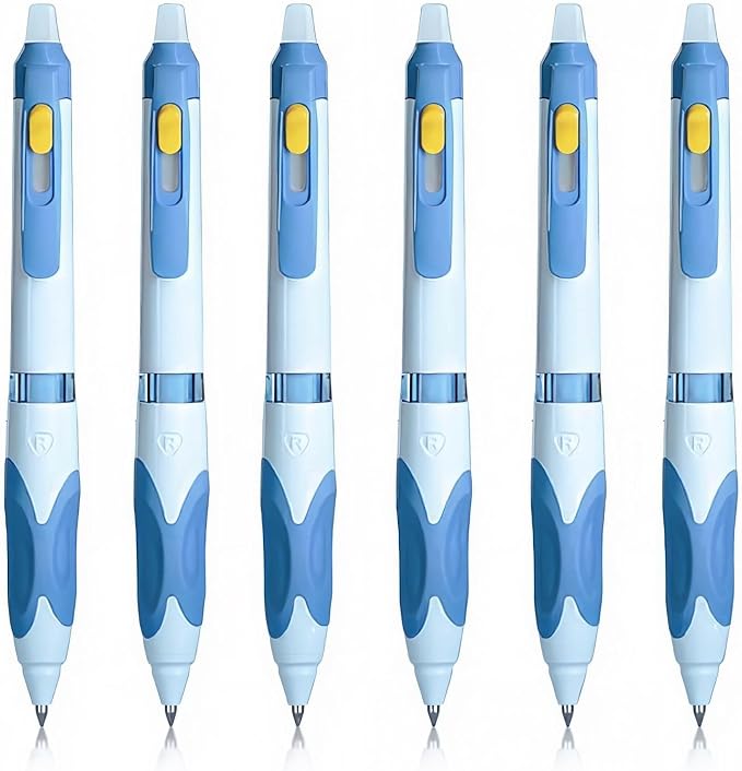M&G 6 Pcs Retractable Erasable Gel Pens, 0.5 mm Blue Ink Gel Pen, Extra Fine by MG