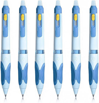 M&G 6 Pcs Retractable Erasable Gel Pens, 0.5 mm Blue Ink Gel Pen, Extra Fine by MG