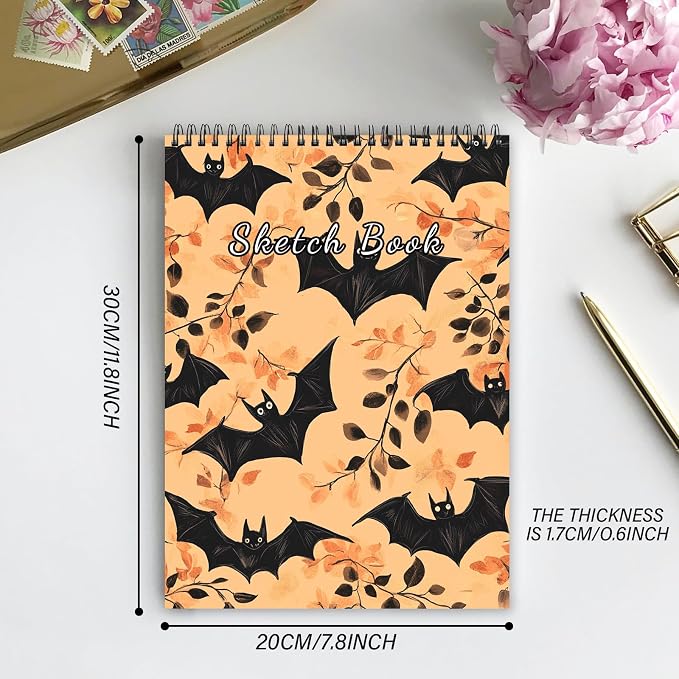 Cabreche Cute Sketchbook Top Spiral Bound Sketch Pad, 9 x 12 inch, 100GSM Thick - Image 2