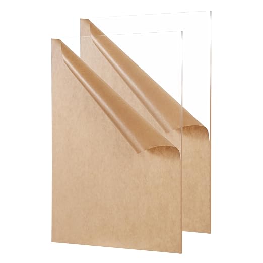 Clear Acrylic Sheet 8" x 10" Cast Plexiglass Panel 1/8" Thick Transparent by KAITELA