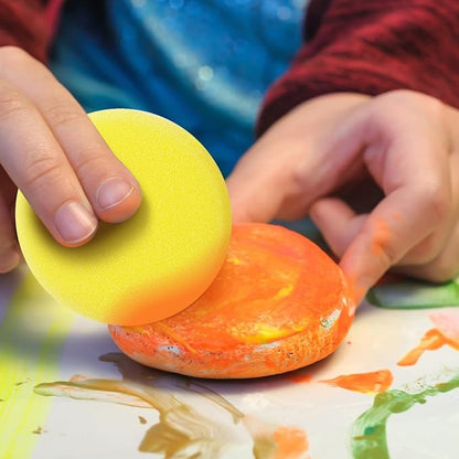 24 Pack Round Sponges Yellow Painting Sponges Synthetic Artist Sponge Pottery - Image 7