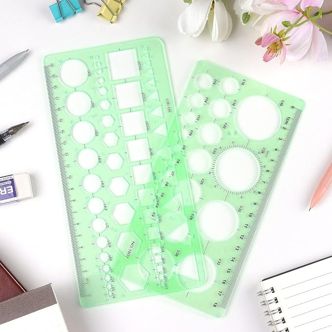 Tamaki Circle Template Measuring Geometry Ruler Geometric Drawings Stencils - Image 7