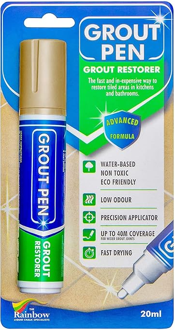 Grout Pen Beige Tile Paint Marker: Waterproof Grout Paint, Tile Grout Colorant by RainbowChalkMarkers