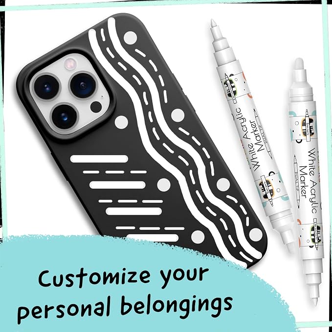 4 Dual Tip White Paint Pen - Image 8