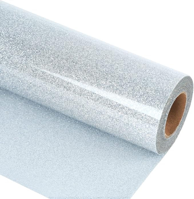 guangyintong Glitter Silver Heat Transfer Vinyl HTV Rolls by guangyintong