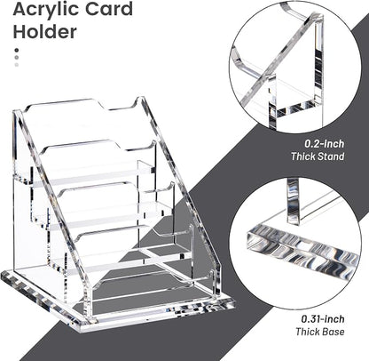 Acrylic Card Holder Clear Horizontal Business Card Organizer Stand - Image 6