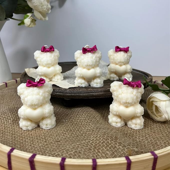 Rose Bear Candle Mold, Teddy Bear Silicone Molds - Image 7