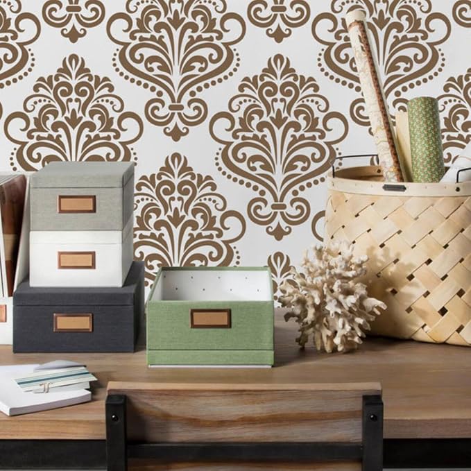 Damask Stencils for Walls 12inch Damask Stencil Large Texture Stencils Mixed - Image 7