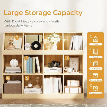 12-Cube Wooden Storage Bookcase - Image 5