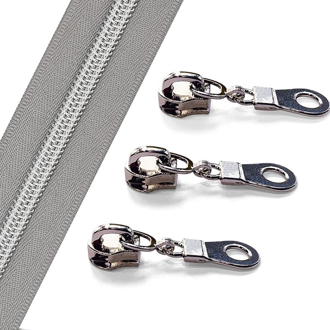 Sawoake 10 Yards Bulk #5 Nylon Coil Zipper, Pale Bluish White - Image 2