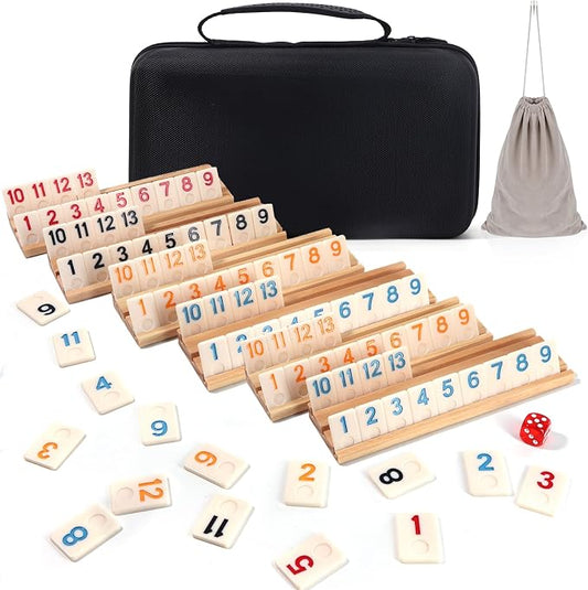 Upgraded 2-6 Players Rummy Cube Board Game Set by Elanbells