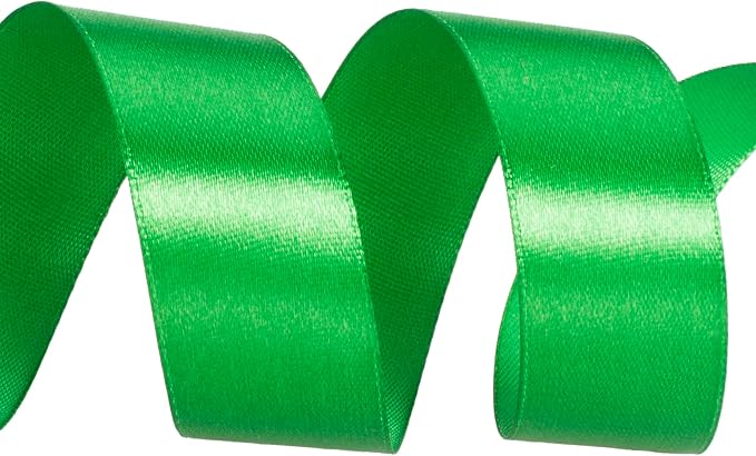 1 Inch Green Solid Satin Ribbon, 50 Yards Craft Fabric Ribbon - Image 3