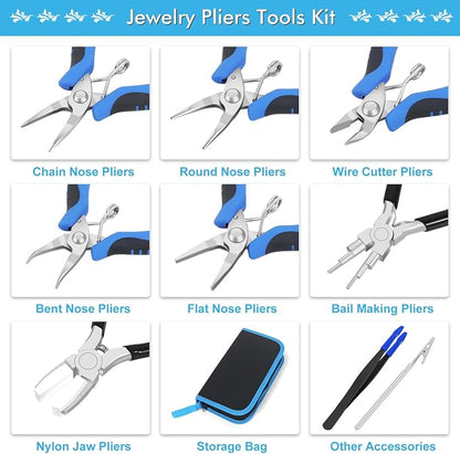 Toolour Jewelry Pliers Set Jeweler Making Tools Kit, Mini Craft Pliers Tool - Image 2