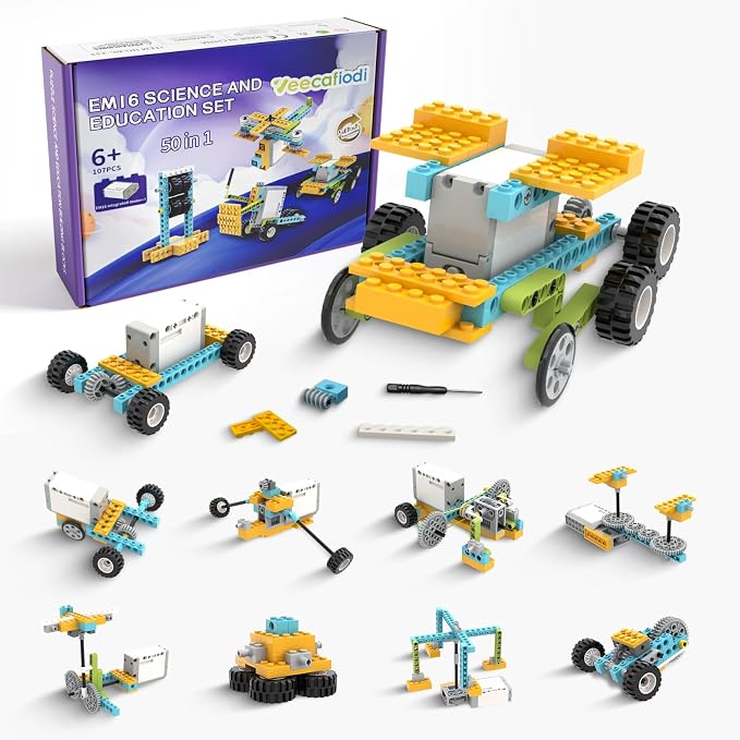 50-in-1 STEM Building Toys for Kids Aged 6-12: 50 Models Science Educational by Veecafiodi