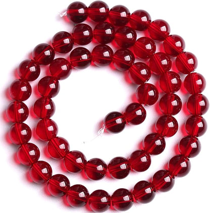 10mm Garnet Red Glass Crystal Beads Smooth Round Stone Beads - Image 3